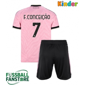 Juventus Francisco Conceicao #7 Replik Auswärtstrikot Kinder 2026-27 Kurzarm (+ Kurze Hosen)